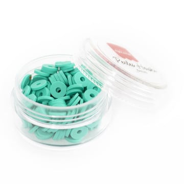 Boite de perles rondelles heishi 6 mm - turquoise