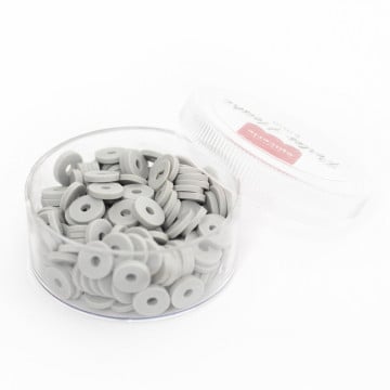Boite de perles rondelles heishi 6 mm - gris