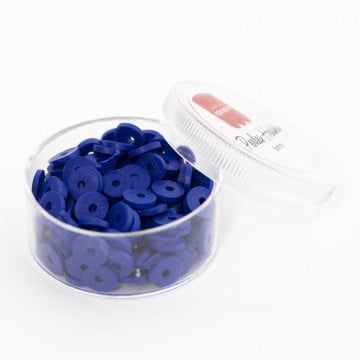 Boite de perles rondelles heishi 6 mm - bleu roi