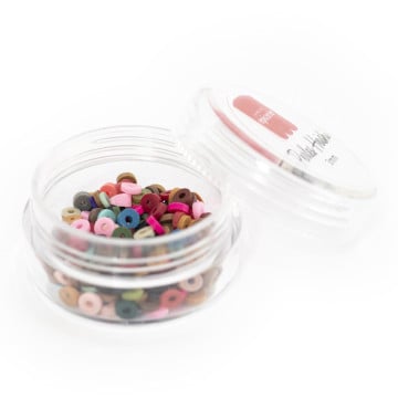 Boite de perles rondelles heishi 3 mm - mix de couleurs naturelles