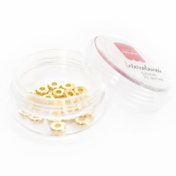 Boîte de 20 perles rondelles heishi arrondies en laiton doré - 6x2 mm
