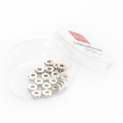Boîte de 20 perles rondelles heishi arrondies argentées - 6x2 mm