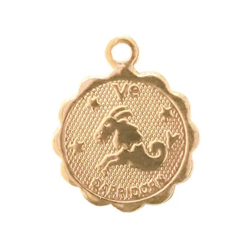 Médaille astro dorée à l'or fin - Capricorne