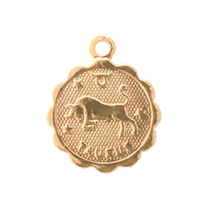 Médaille astro dorée à l'or fin - Taureau