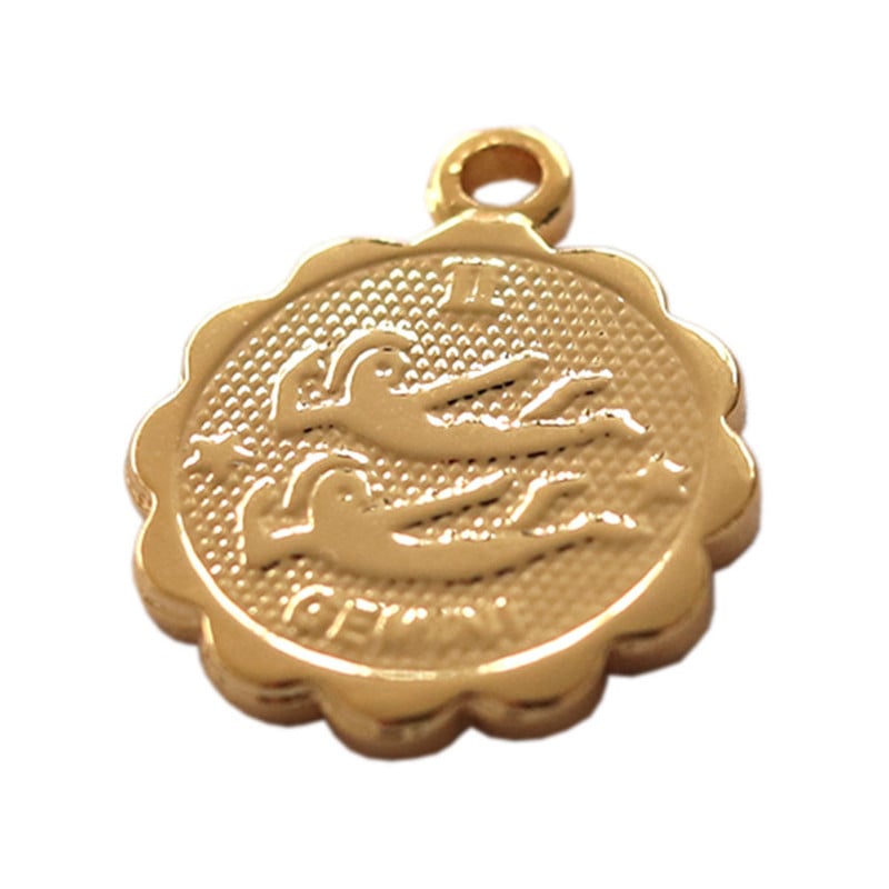 Médaille astro dorée à l'or fin - Gémeaux