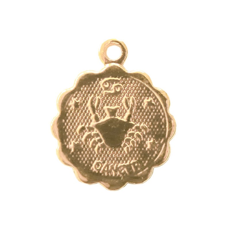 Médaille astro dorée à l'or fin - Cancer