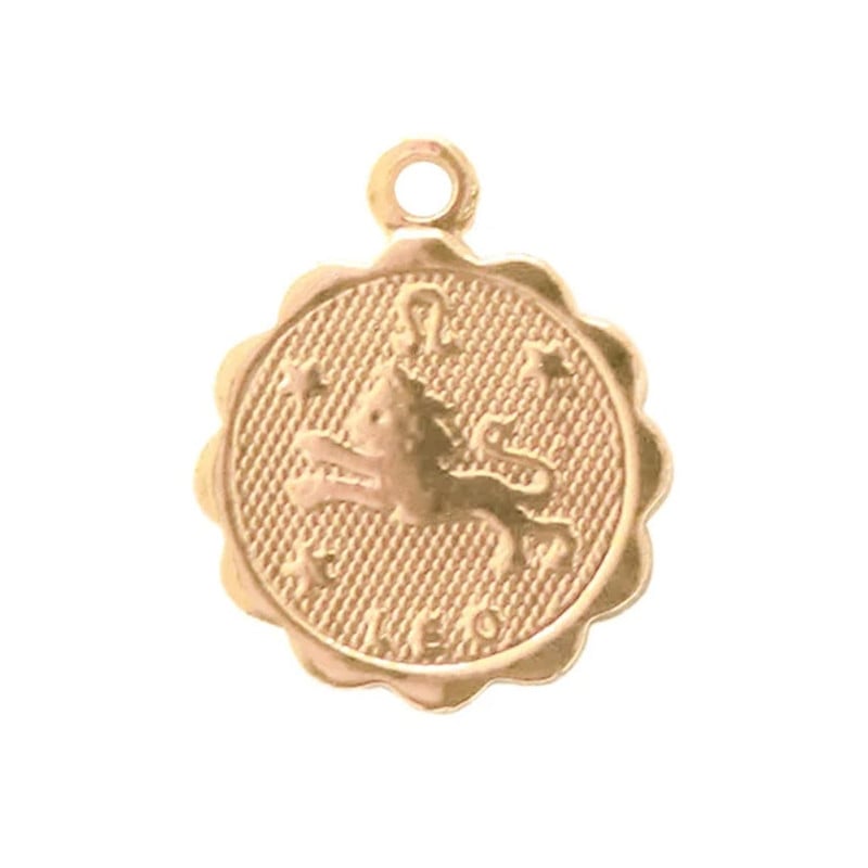 Médaille astro dorée à l'or fin - Lion