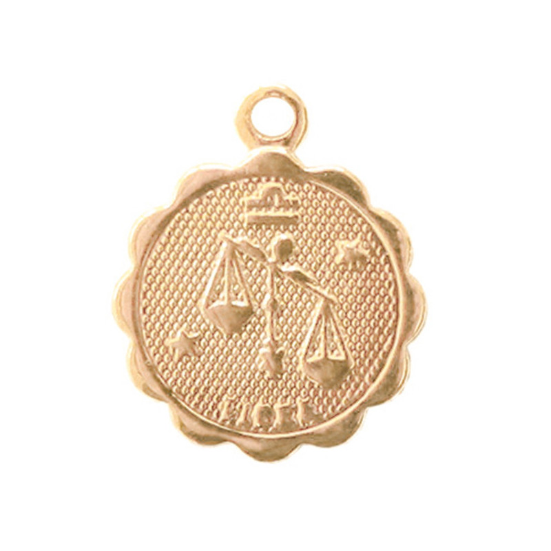 Médaille astro dorée à l'or fin - Balance