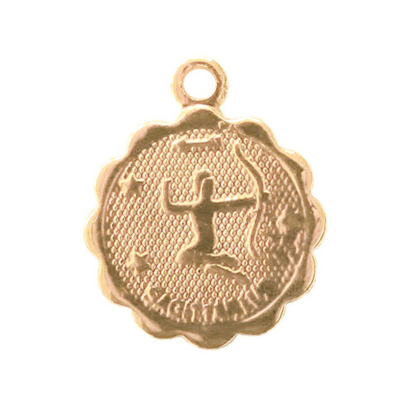 Médaille astro dorée à l'or fin - Sagittaire