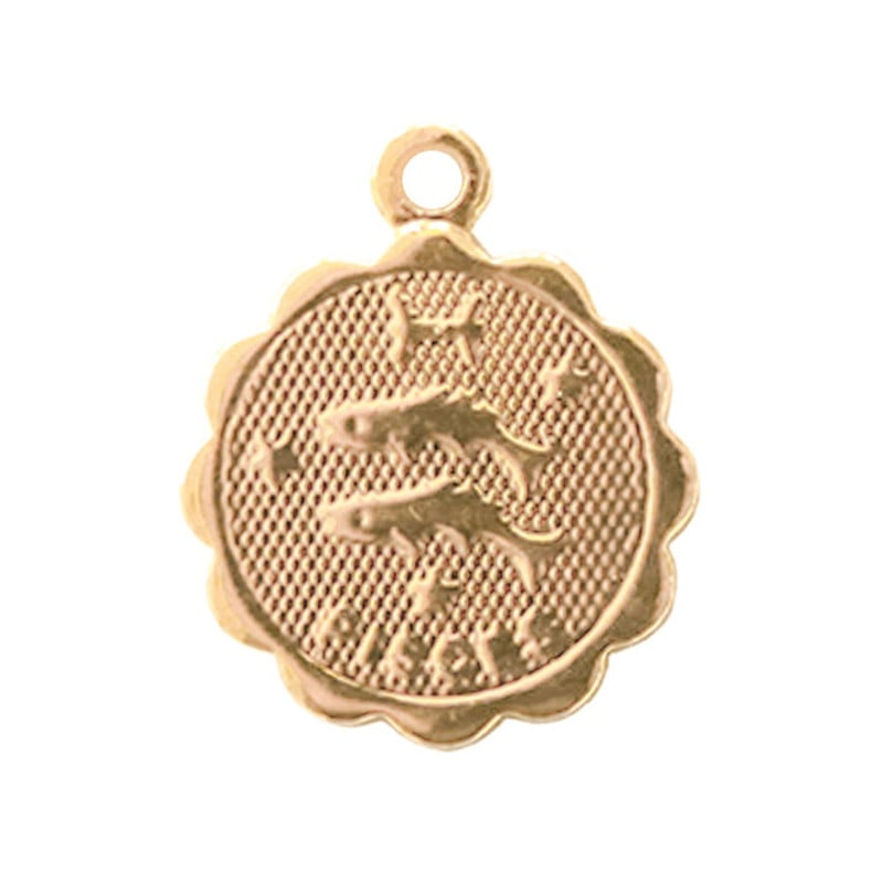 Médaille astro dorée à l'or fin - Poissons