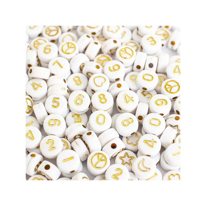 Pot perles lettres – Paillettes or