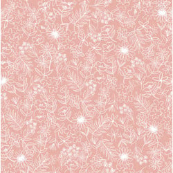 Tissu 20 m viscose – Fleurs des champs rose / laize de 140 cm
