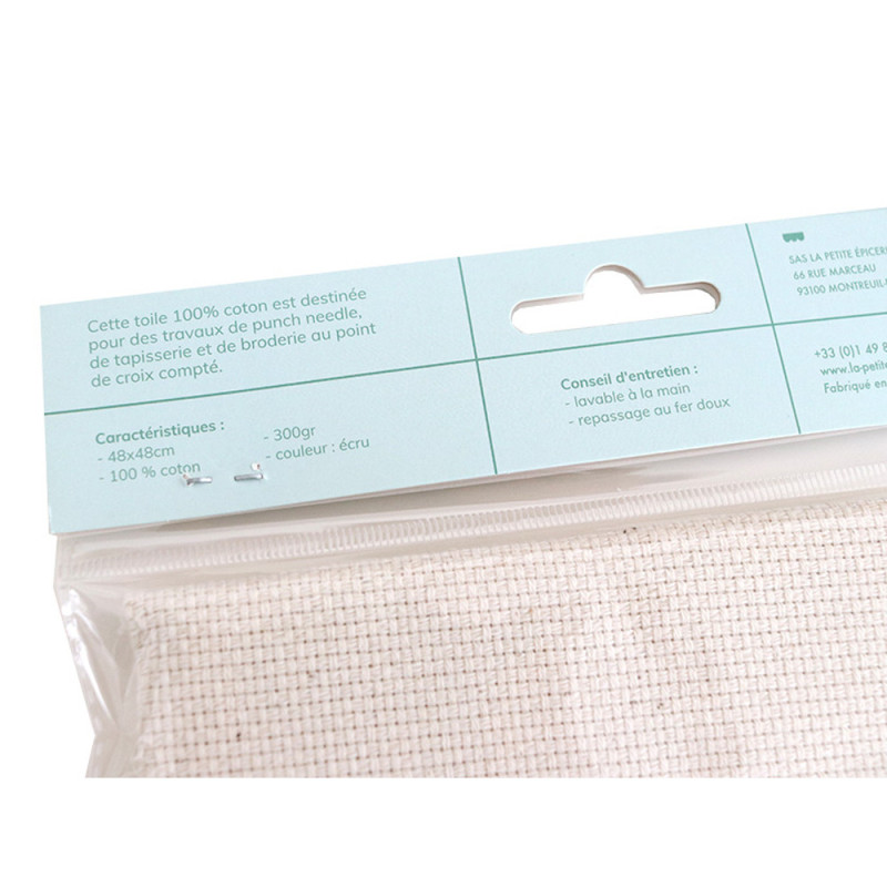 Coupon toile punch needle - 48 x 48 cm