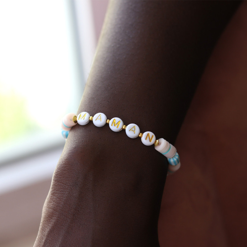 Perles lettres "Maman" pour bracelet à personnaliser