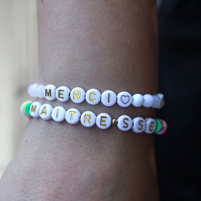 Perles lettres "Je t'aime" pour bracelet à personnaliser