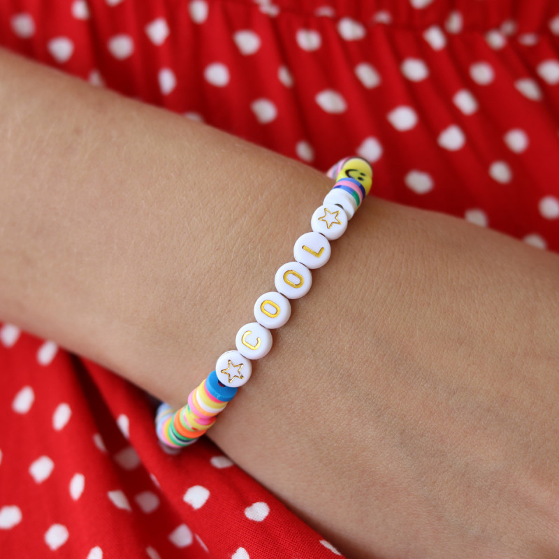 Perles lettres "Cool" pour bracelet à personnaliser