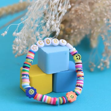 Perles lettres "Cool" pour bracelet à personnaliser