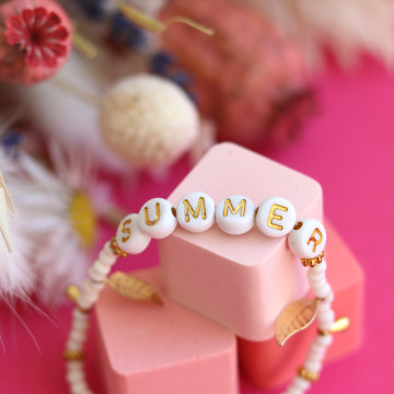 Perles lettres "Summer" pour bracelet à personnaliser