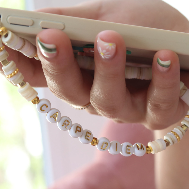 Perles lettres "Carpe Diem" pour bracelet à personnaliser