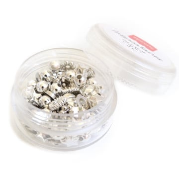 Mix de perles intercalaires rondelles heishi - Argent - 12 g