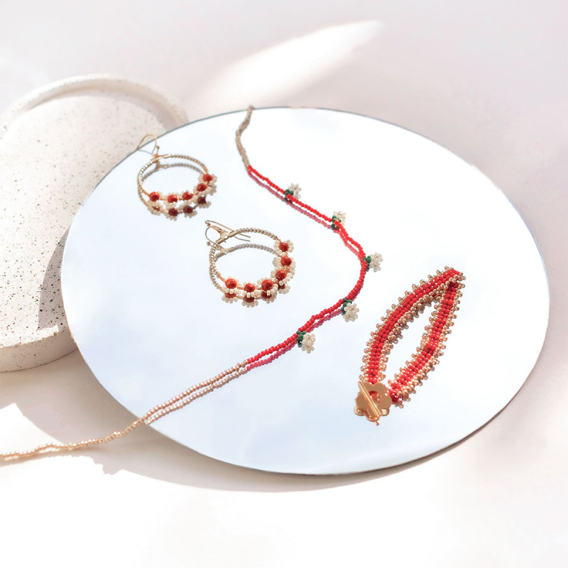 Kit MKMI - Mes bijoux en perles de rocailles - Rouge