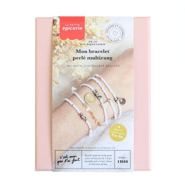 DIY BIJOUTERIE - Mon bracelet perlé multirang - Blanc