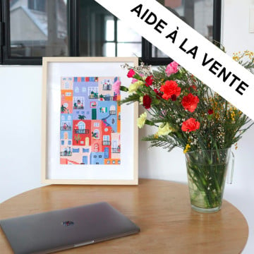 Exemple présentation Petit Pinceau - Home Together (Fenêtre ouverte sur Naples) - Avec cadre