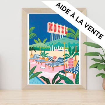 Exemple présentation Petit Pinceau recto/verso - The Motel Pool et Umbrella Revolution avec cadre