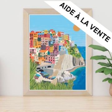 Exemple présentation Petit Pinceau recto/verso - Cinque Terre et St Barthélémy avec cadre
