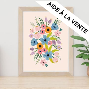 Exemple présentation recto/verso Petit Pinceau - Flowers et Jungle avec cadre