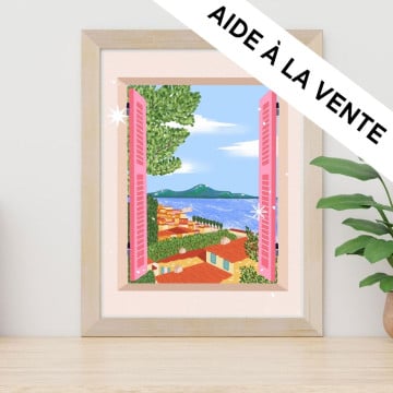 Exemple présentation Petit Pinceau recto/verso - Fenêtre ouverte sur Naples et Home Together avec cadre