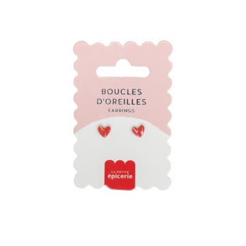 Boucles d'oreilles en porcelaine - Coeur