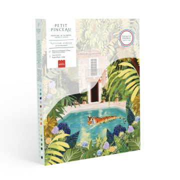 Coffret peinture au numéro - Tiger Relaxing In My Pool -  Rafaela Mascaro