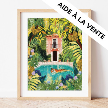 Exemple présentation Petit Pinceau - Tiger relaxing in my pool + La pause du chat