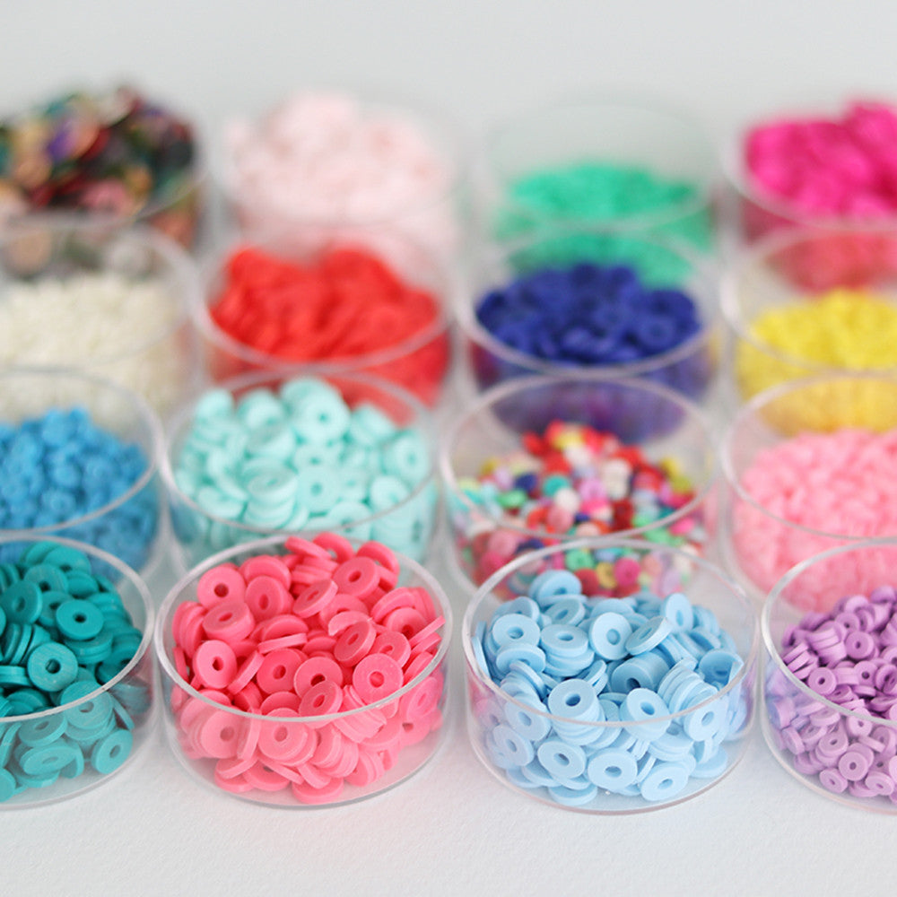 Achat Boite de perles rondelles heishi 6 mm - bleu acier