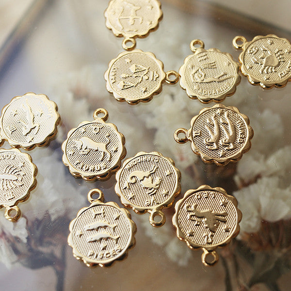 Médaille astro dorée à l'or fin - Gémeaux