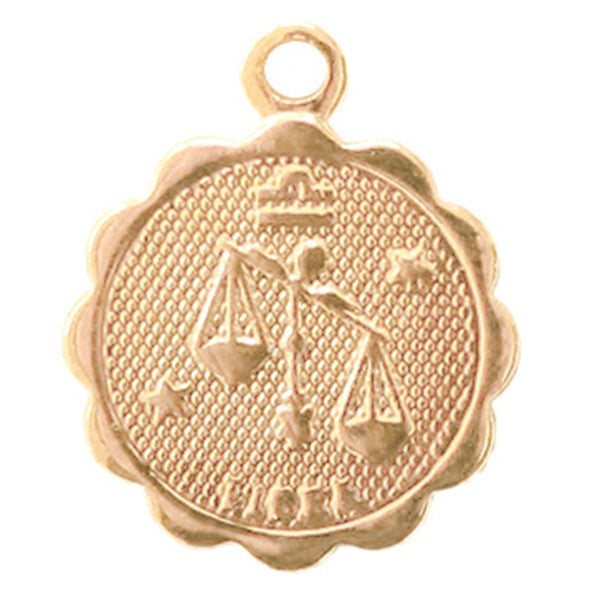 Médaille astro dorée à l'or fin - Balance
