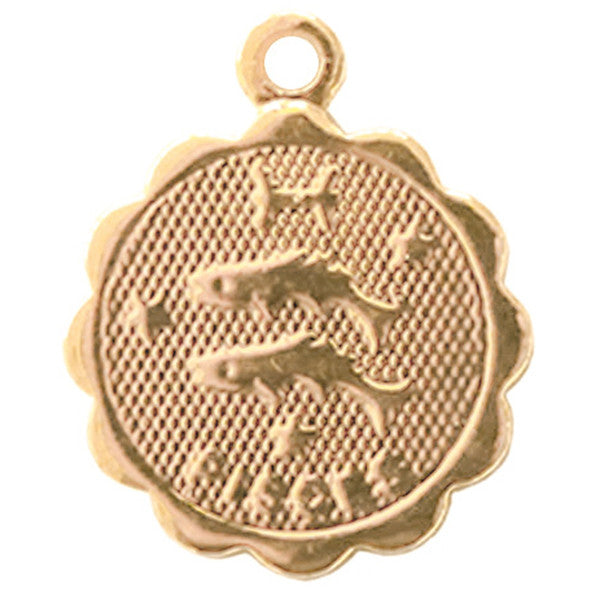 Médaille astro dorée à l'or fin - Poissons