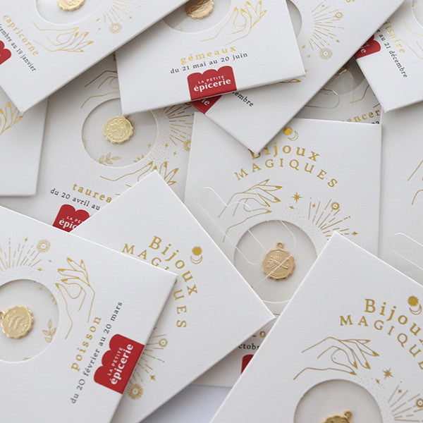 Médaille astro dorée à l'or fin - Poissons