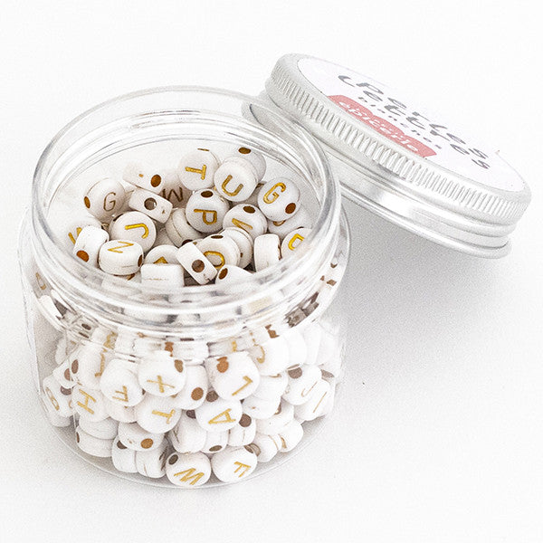 Pot perles lettres – Paillettes or
