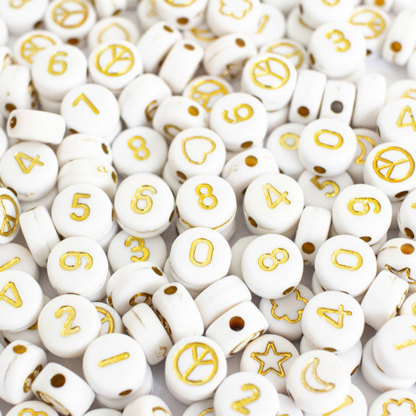 Pot perles lettres – Paillettes or