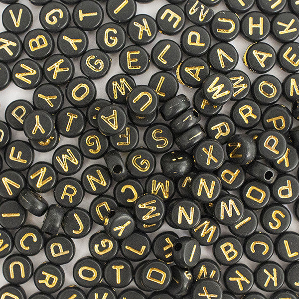 Pot perles lettres – Paillettes or