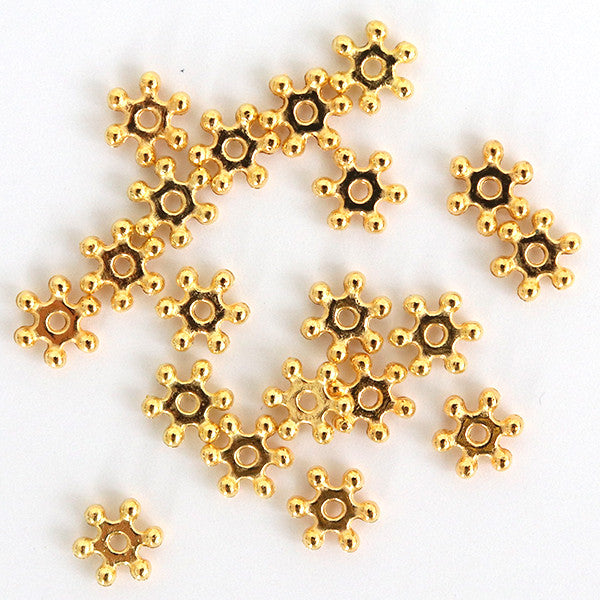 HEISHI intercalaire fleur doré 6x2mm