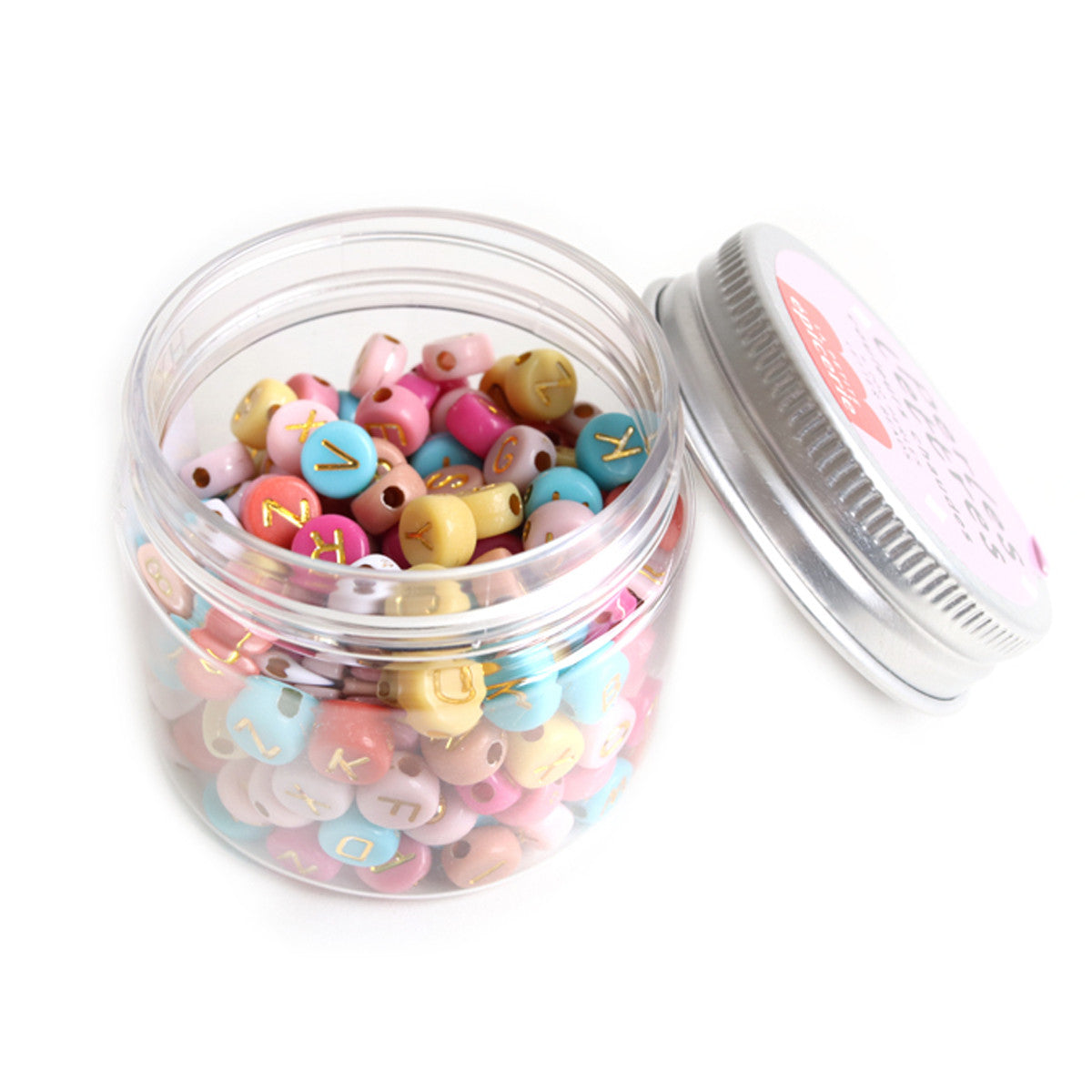 Pot perles lettres – couleurs chaudes