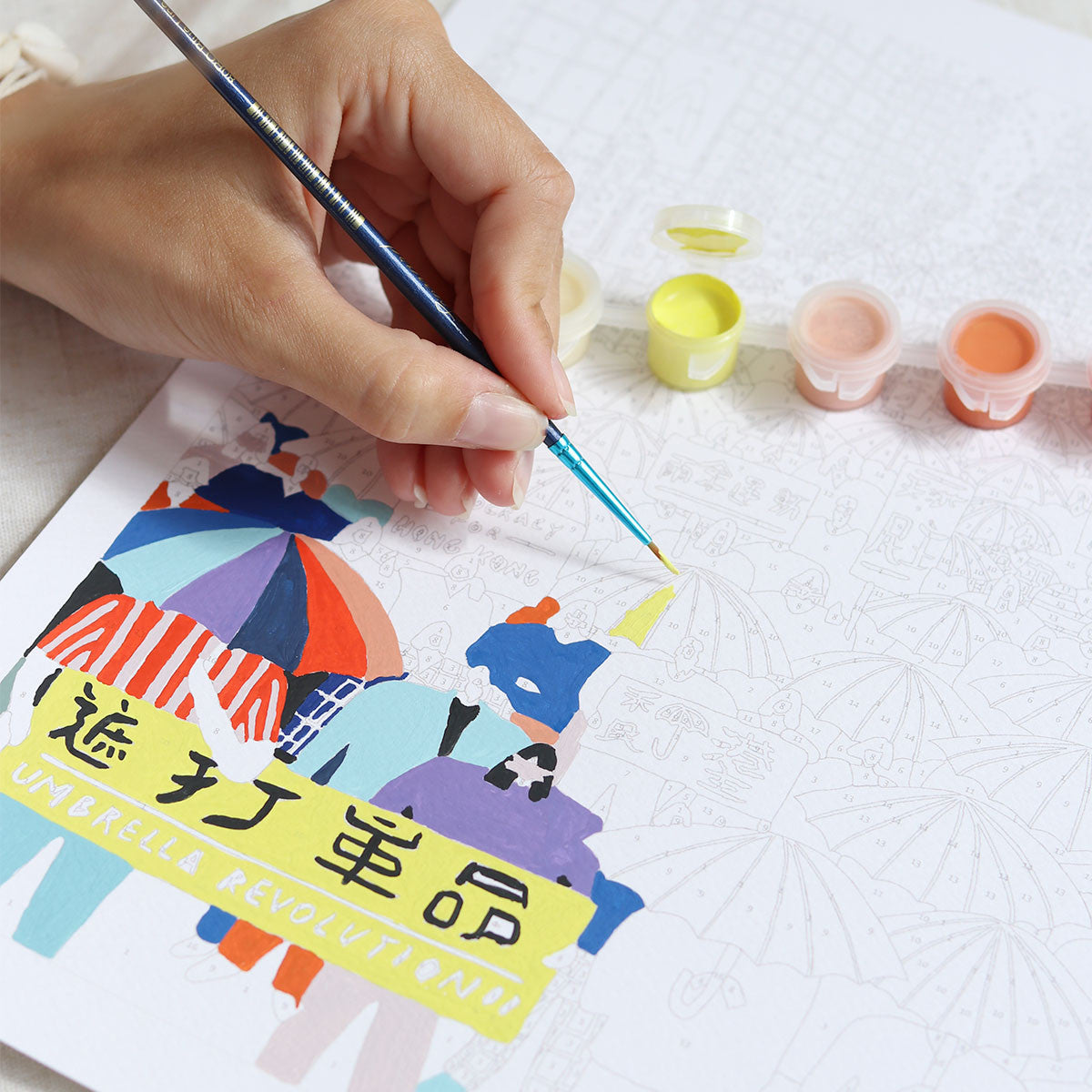 Coffret peinture au numéro - Umbrella Revolution par Tara Deacon