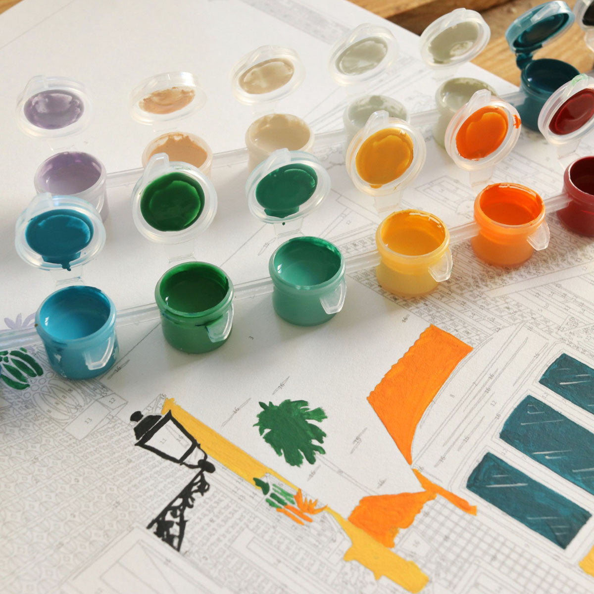 Coffret peinture au numéro - Lisbon tram par Veronica Lara