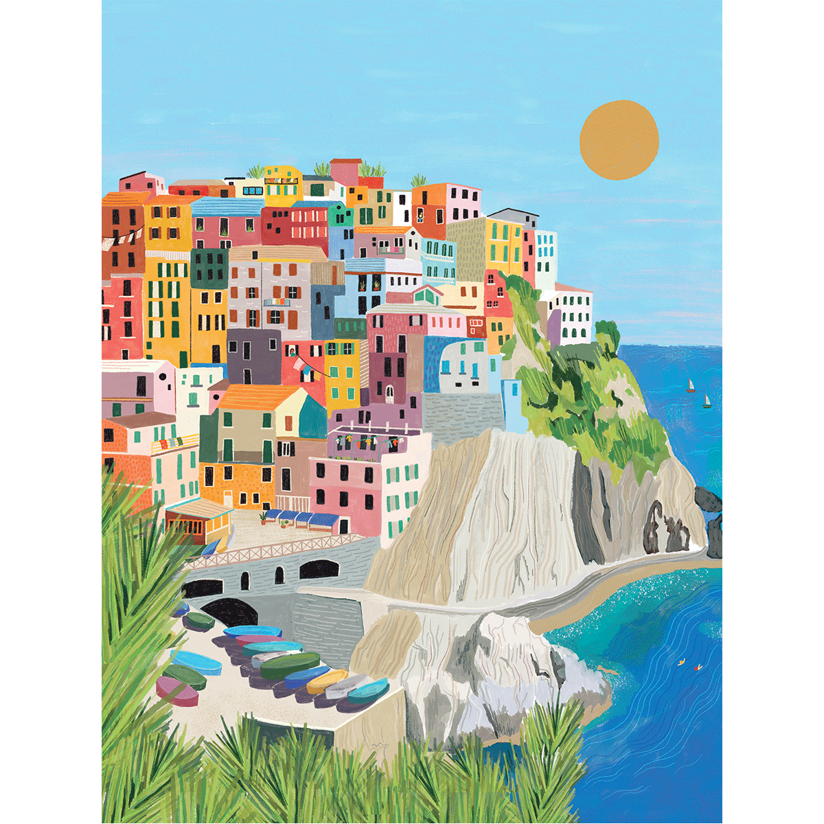 Exemple présentation Petit Pinceau recto/verso - Cinque Terre et St Barthélémy avec cadre