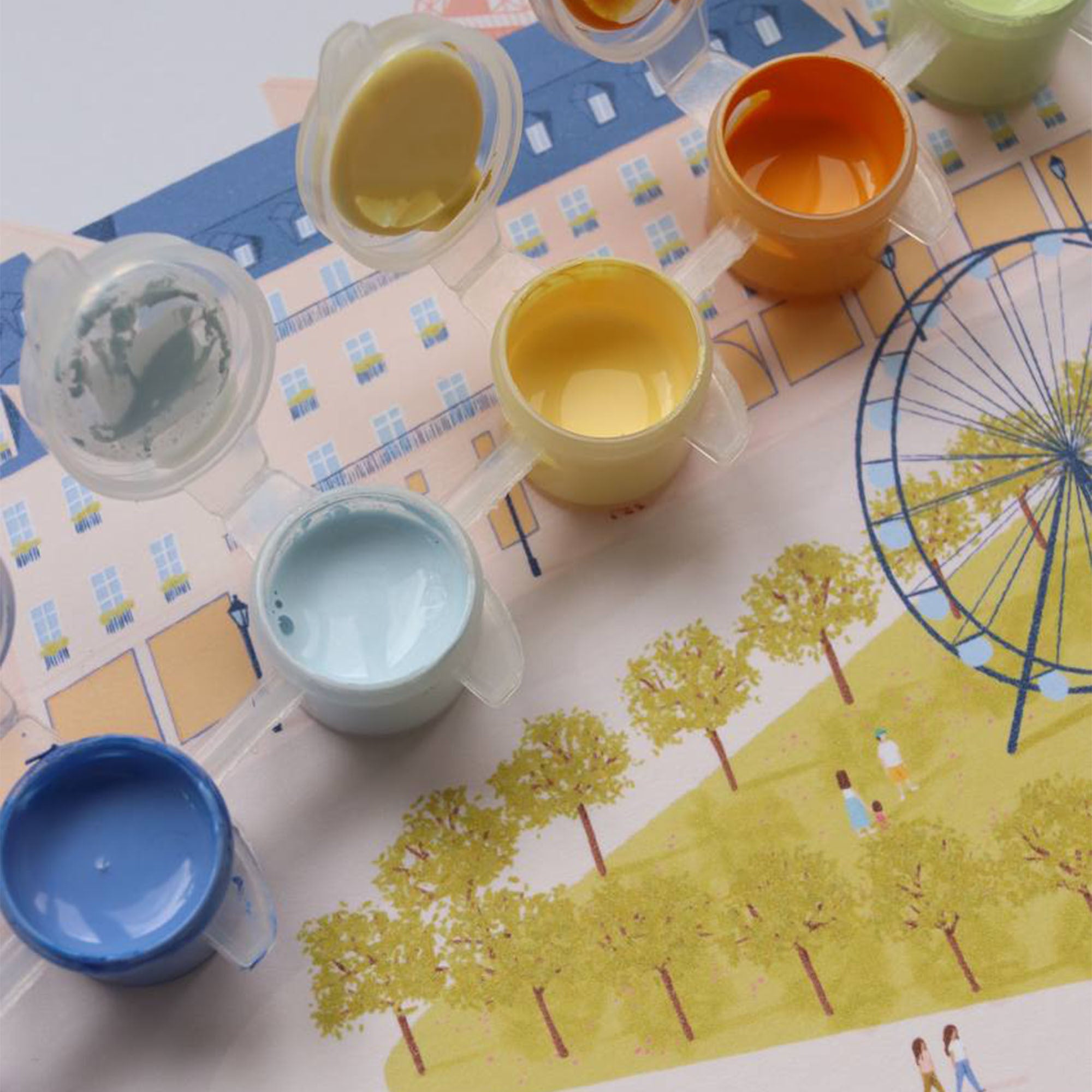 Coffret peinture au numéro - Un printemps à Paris par Mabel Sorrentino