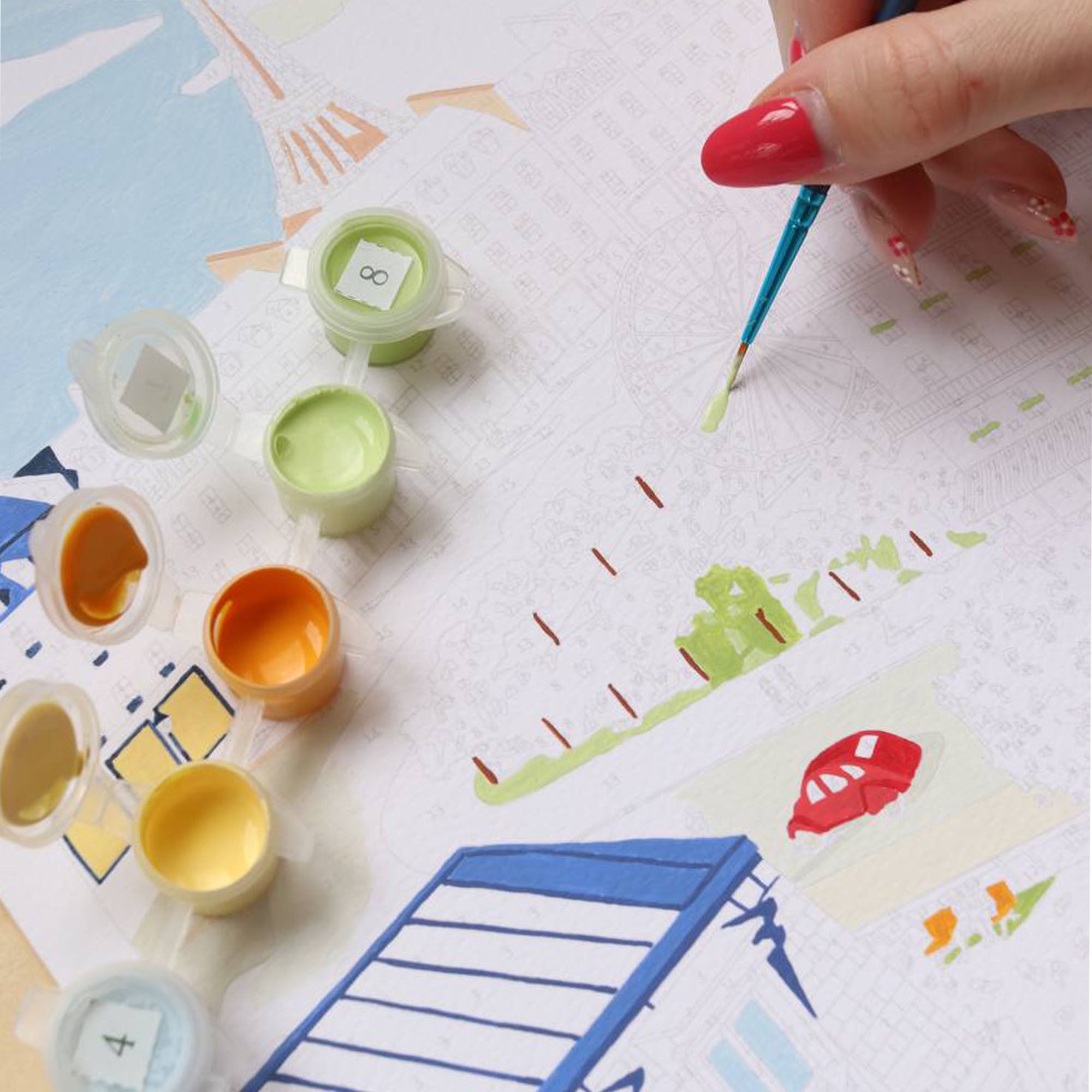 Coffret peinture au numéro - Un printemps à Paris par Mabel Sorrentino