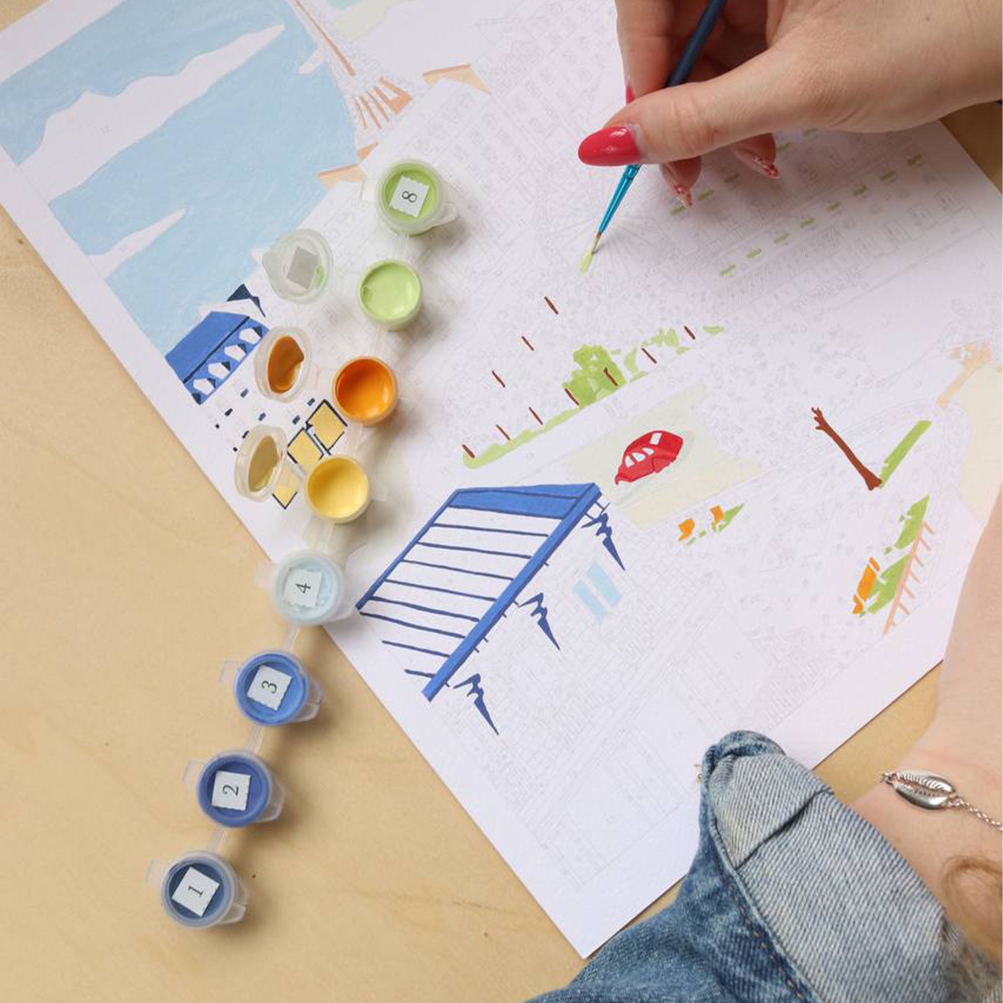 Coffret peinture au numéro - Picnic à Étretat par Ananya Bhandari